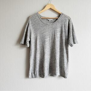 Aritzia Community Gray 100% Linen Short Sleeve Tee Size Small